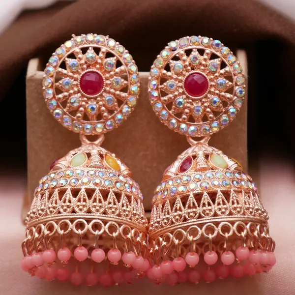 Rose_Gold_Platted_Jhumka_Earrings_For_Girls