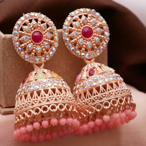 Rose_Gold_Platted_Jhumka_Earrings_For_Girls