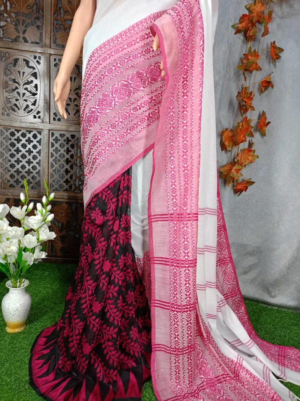 Begampuri_Jamdani_Mixmatch_Saree_Without_Blouse_Piece