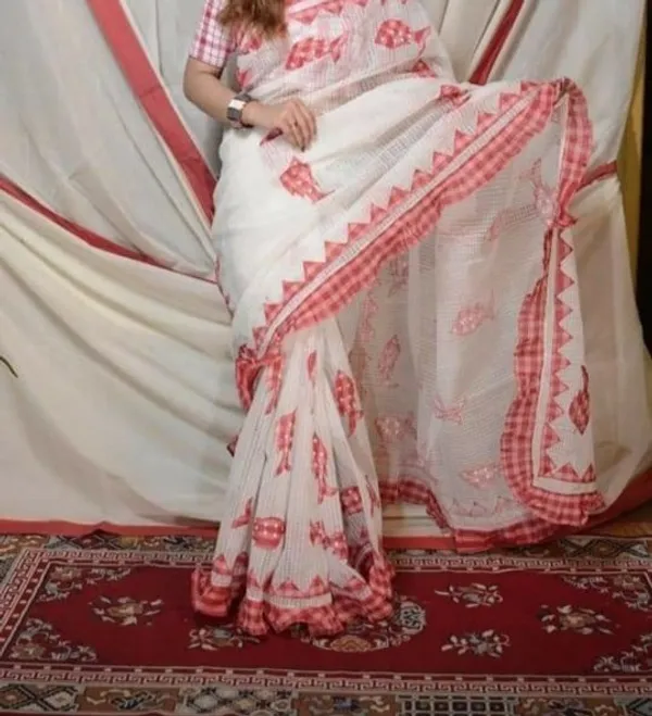 Bulsari_White_Noyel_Kota_Applique_Work_Saree