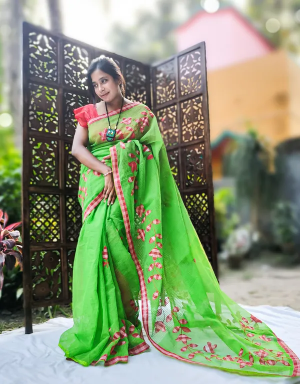 Bulsari_Green_Noyel_Kota_Applique_Work_Saree