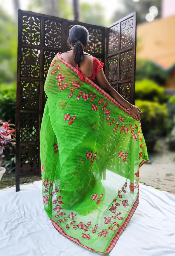 Bulsari_Green_Noyel_Kota_Applique_Work_Saree