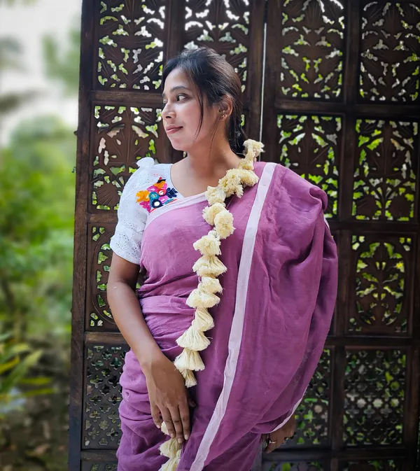 Purple_saree_with_100_Count_Moll_Cotton_Handloom_Saree