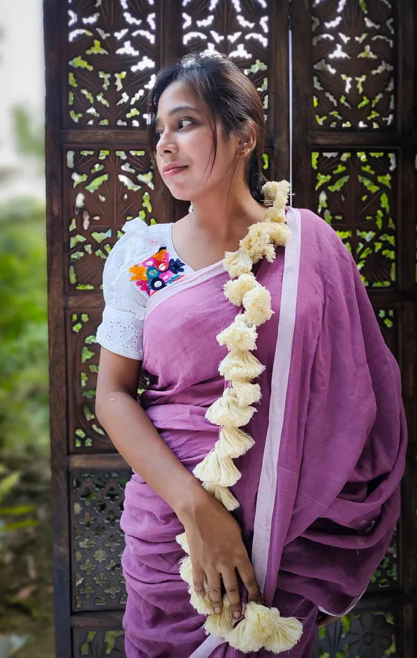 Purple_saree_with_100_Count_Moll_Cotton_Handloom_Saree
