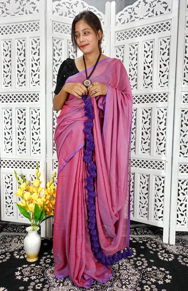 Pink_saree_with_100_Count_Mol_Cotton_Handloom_Saree_Without_Blouse_Piece