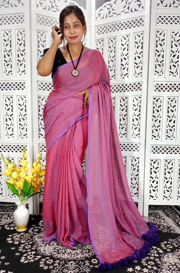 Pink_saree_with_100_Count_Mol_Cotton_Handloom_Saree_Without_Blouse_Piece