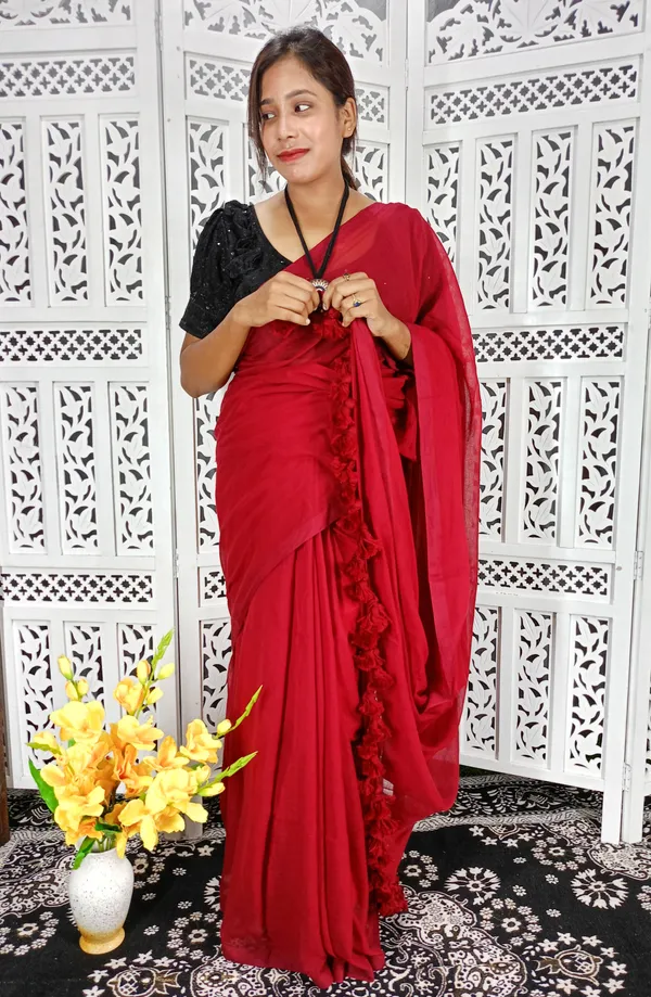 Red_saree_with_100_Count_Mol_Cotton_Handloom_Saree_Without_Blouse_Piece