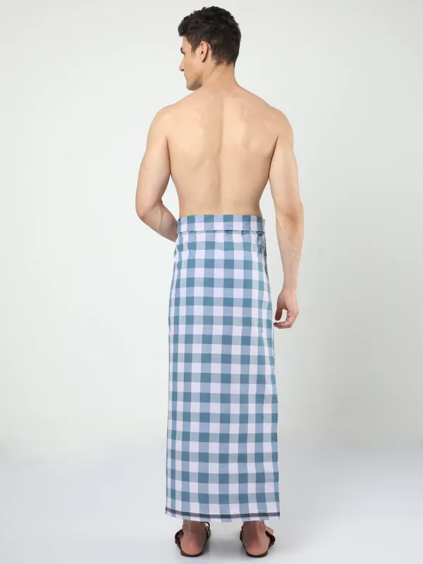 Pure_Cotton_Lungi_|_100%_Cotton_|_Green_and_White_Checks_2.10_meters_-_|_Premium_Range_Lungis