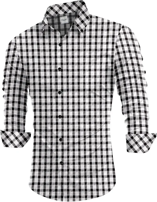 Black_And_White_Cotton_Blend_Spread_Collar_Full_Sleeve_Casual_Wear_Shirt