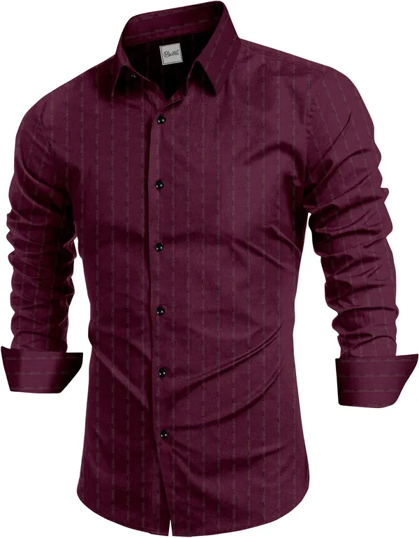 Maroon_Cotton_Blend_Spread_Collar_Full_Sleeve_Casual_Wear_Shirt
