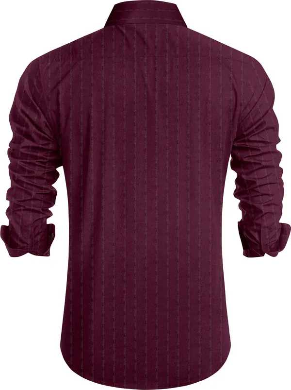 Maroon_Cotton_Blend_Spread_Collar_Full_Sleeve_Casual_Wear_Shirt