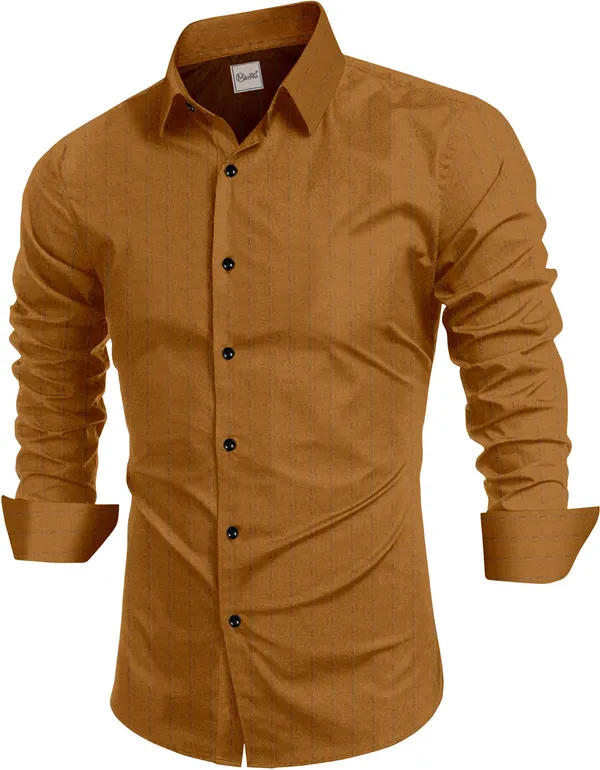 Orange_Cotton_Blend_Spread_Collar_Full_Sleeve_Casual_Wear_Shirt