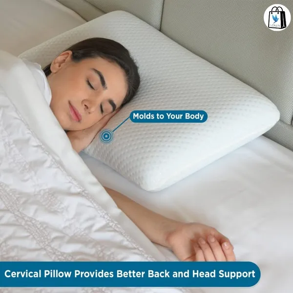MEMORY_FOAM_BED_PILLOW_FOR_NECK_PAIN_AND_PAIN_RELIEF_WITH_WHITE_COVER_STANDARD_SIZE