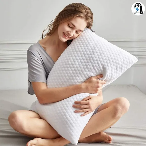 MEMORY_FOAM_BED_PILLOW_FOR_NECK_PAIN_AND_PAIN_RELIEF_WITH_WHITE_COVER_STANDARD_SIZE