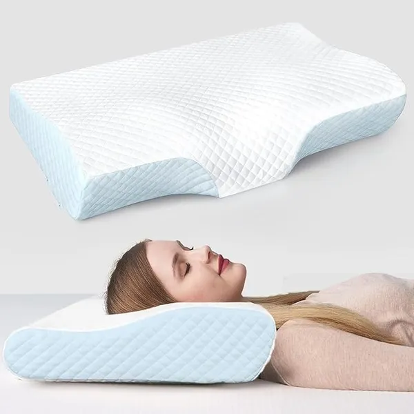 Cervical_Contour_Memory_Foam_Pillow_for_Sleeping,Orthopedic_Pillow_for_Neck_Pain,_Support_for_Back,Stomach,Side_Sleepers,_with_Breathable_Zip_Cover_SKY