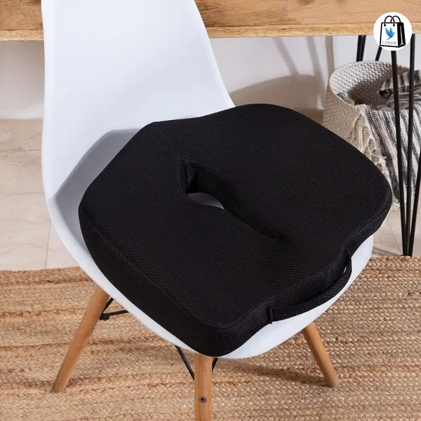 PILES_Orthopaedic_Seat_Cushion_for_Relief_from_Lower_Back,_Sciatica,_Tailbone,_Lumbar_Pain_(Black)