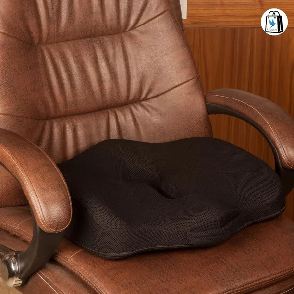 PILES_Orthopaedic_Seat_Cushion_for_Relief_from_Lower_Back,_Sciatica,_Tailbone,_Lumbar_Pain_(Black)