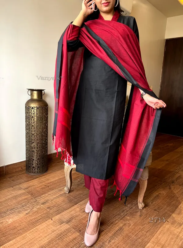 AKS TEXTILE Black Khadi Cotton Printed Suit Set For Women Price in India Buy AKS TEXTILE Black Khadi Cotton Printed Suit Set For Women online at undefined
