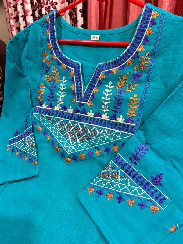 Blue_Cotton_Printed_Suit_Set_Duppta_For_Women