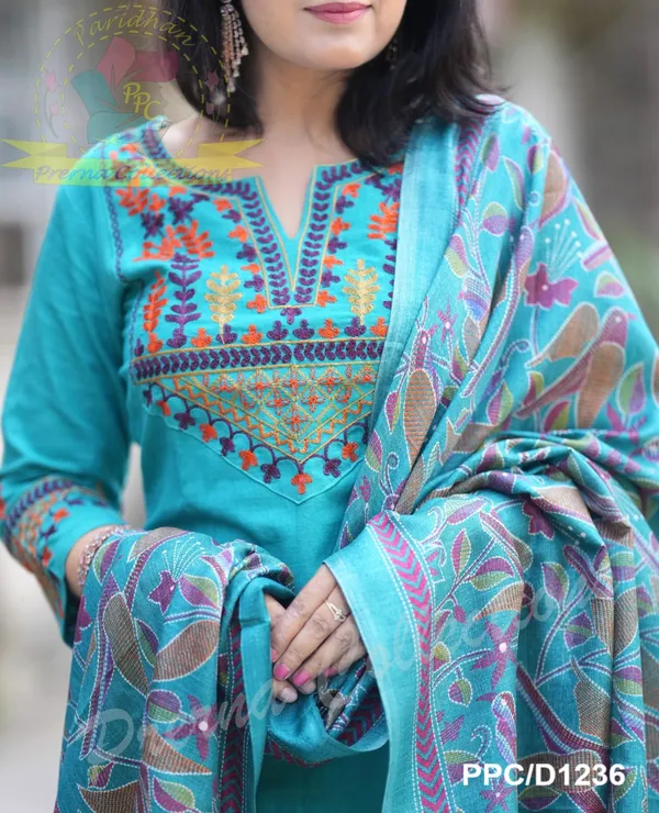 Blue_Cotton_Printed_Suit_Set_Duppta_For_Women