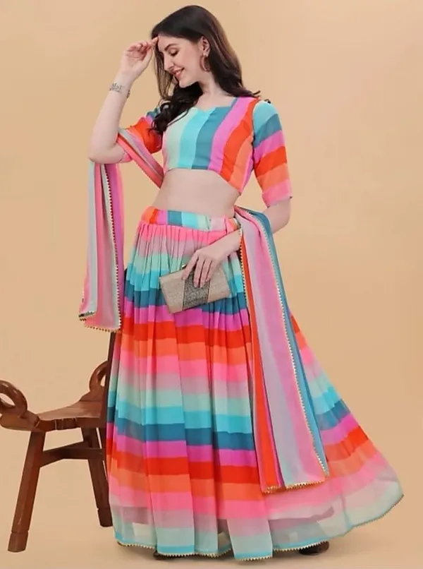 Multi_Color_Heavy_Faux_Georgette_Lehenga_Choli__(_Semi_Stiched_)