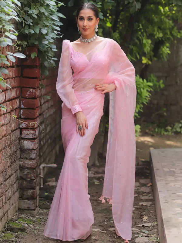 Baby_Pink_Organza__Saree_For_Preety_Ladies