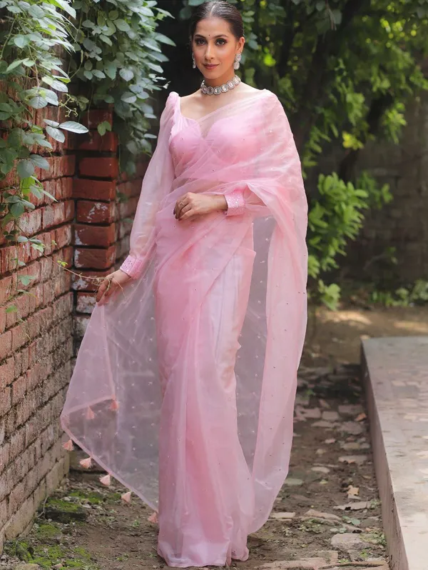 Baby_Pink_Organza__Saree_For_Preety_Ladies