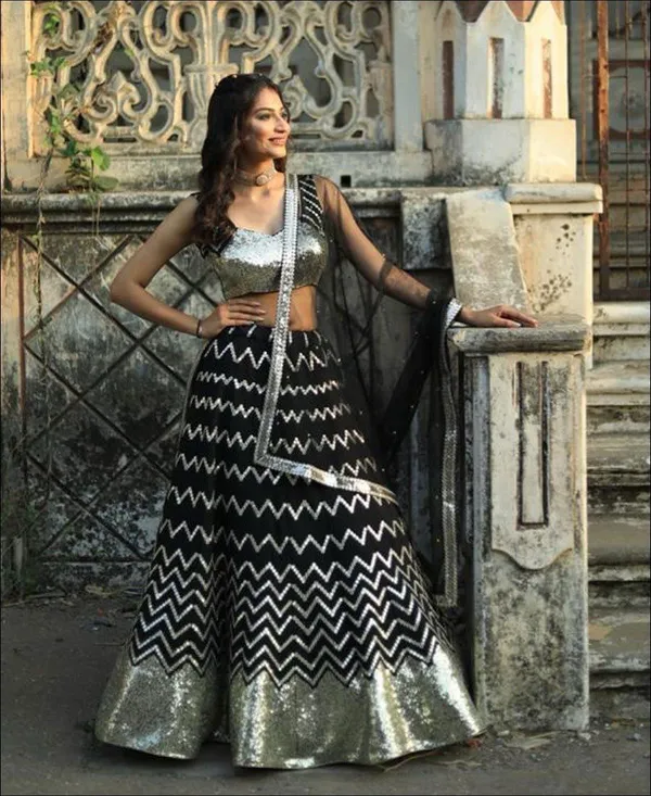 Black_Heavy_Faux_Georgette_Lehenga_Choli__(_Semi_Stiched_)