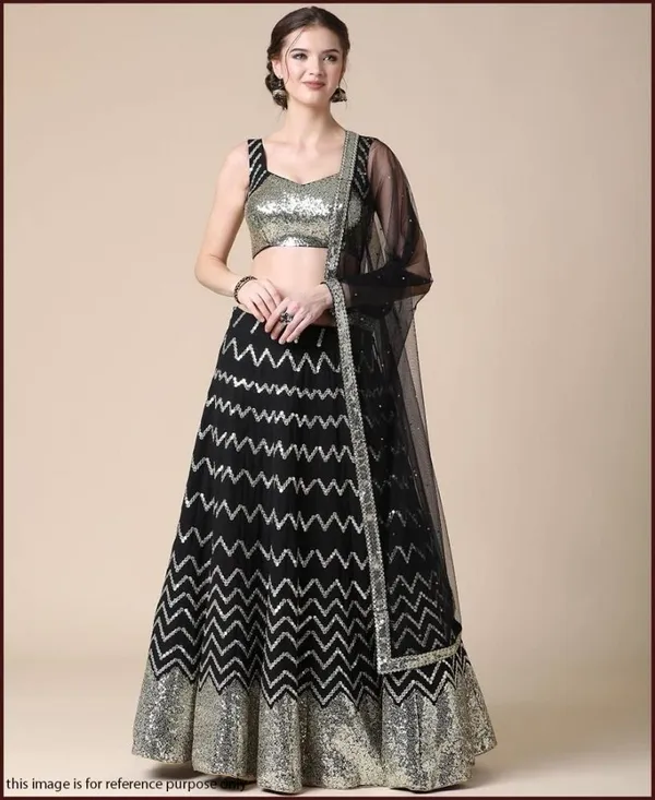 Black_Heavy_Faux_Georgette_Lehenga_Choli__(_Semi_Stiched_)