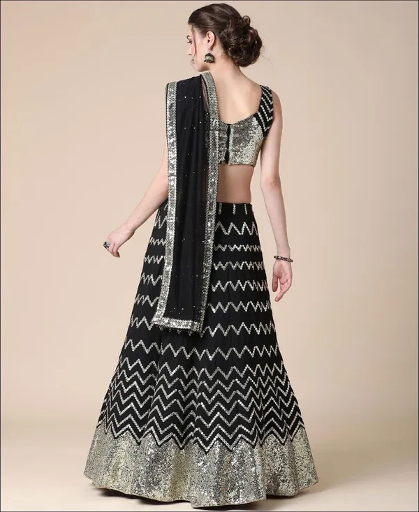 Black_Heavy_Faux_Georgette_Lehenga_Choli__(_Semi_Stiched_)