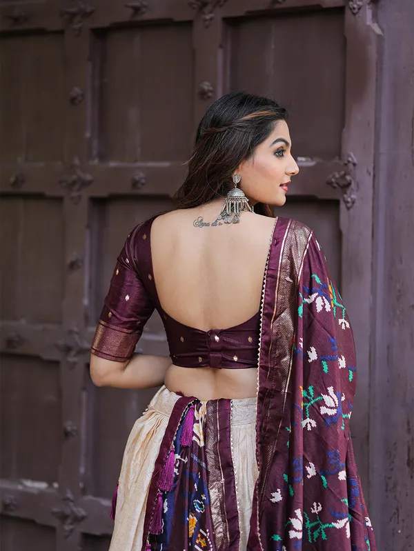 Wine_Patola_Print_Traditional_Lehenga_Choli_Set