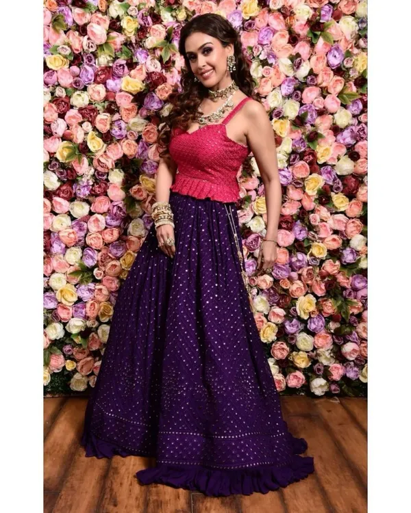 Dark_Purple_Heavy_Faux_Georgette_Lehenga_Choli__(_Semi_Stiched_)