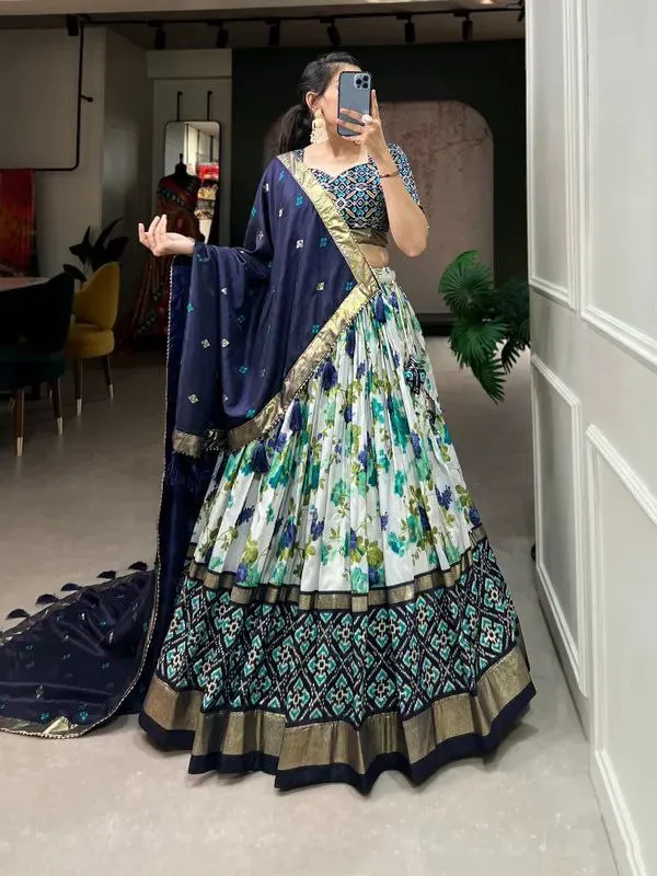 Blue_Patola_Print_Traditional_Lehenga_Choli