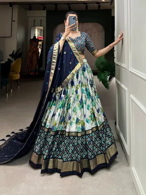 Blue_Patola_Print_Traditional_Lehenga_Choli