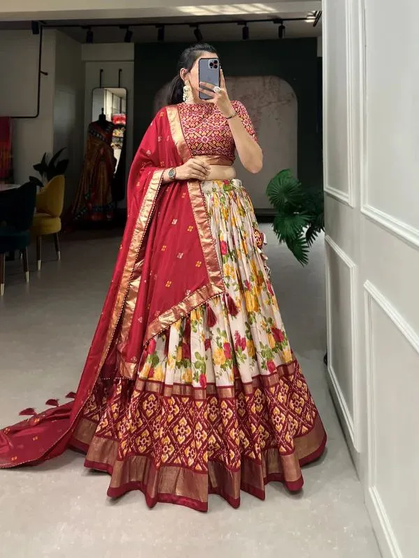Maroon_Patola_Print_Traditional_Lehenga_Choli