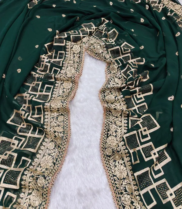 Green_Blooming_Georgette_Saree_For_Ladies