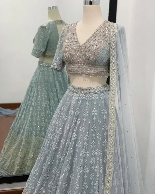 Grey_Heavy_Faux_Georgette_Lehenga_Choli__(_Semi_Stiched_)