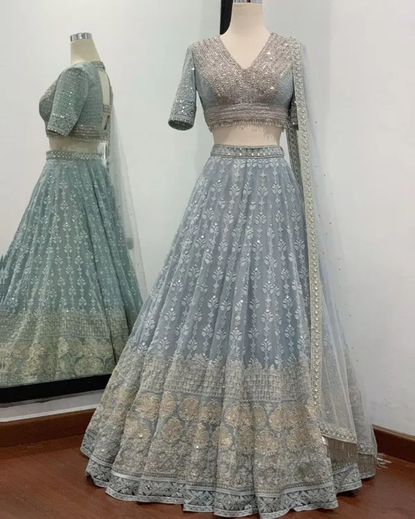 Grey_Heavy_Faux_Georgette_Lehenga_Choli__(_Semi_Stiched_)