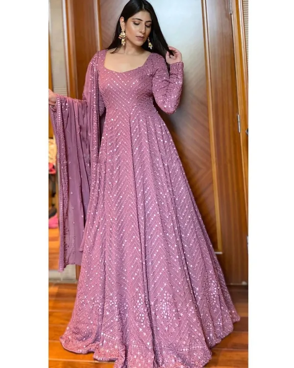 Light_Purple_Heavy_Faux_Georgette_Lehenga_Choli__(_Semi_Stiched_)