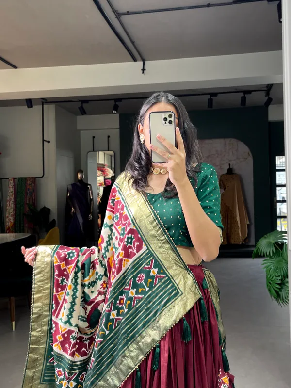 Maroon_Patola_Print_Traditional_Lehenga_Choli_Set