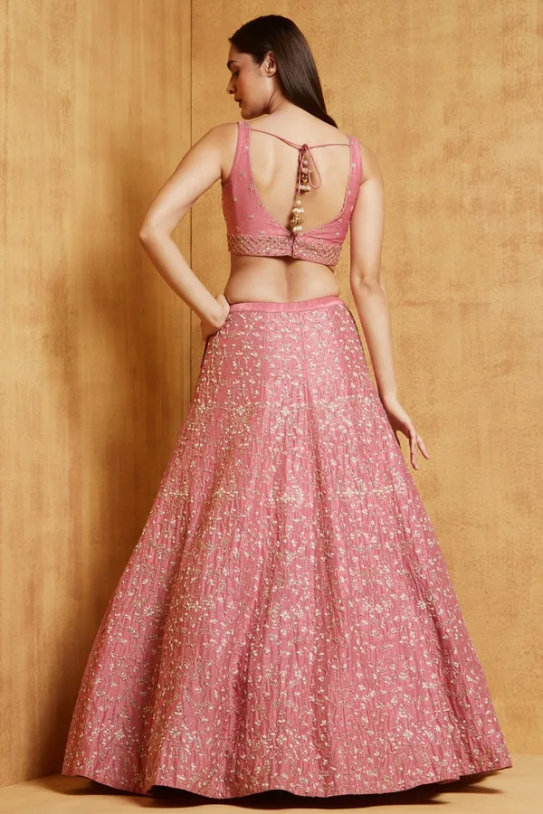 Peach_Heavy_Faux_Georgette_Lehenga_Choli__(_Semi_Stiched_)