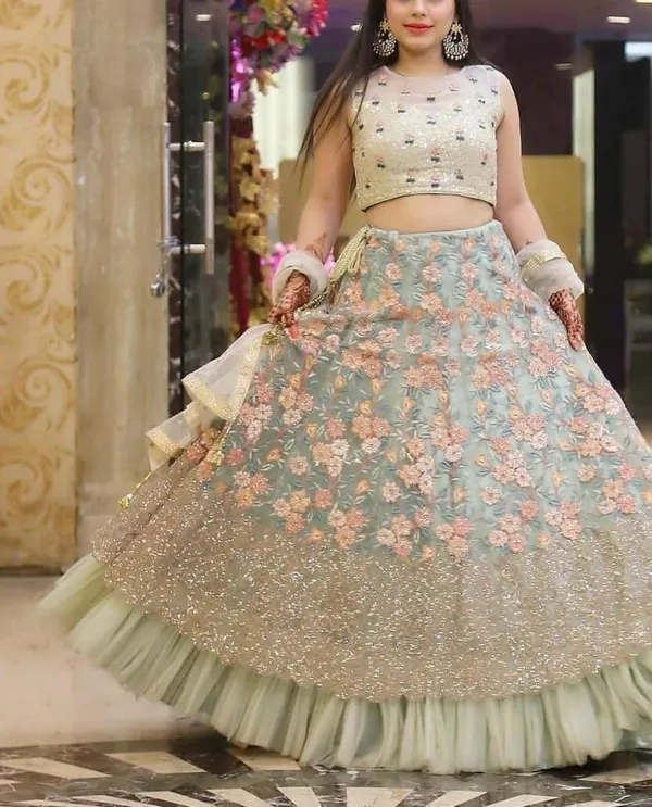 Sea_Green_Heavy_Faux_Georgette_Lehenga_Choli__(_Semi_Stiched_)