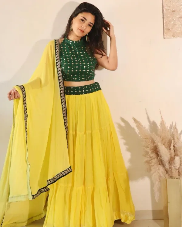 Yellow_Heavy_Faux_Georgette_Lehenga_Choli__(_Semi_Stiched_)