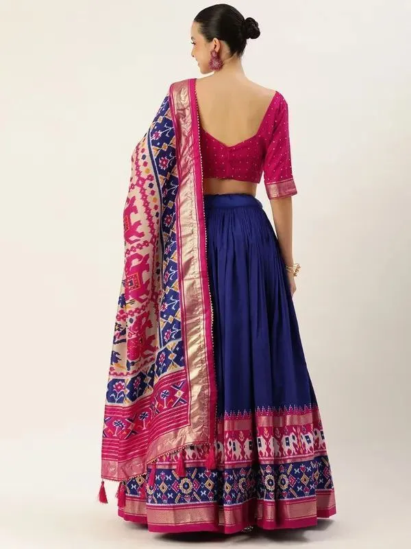 Blue_Patola_Print_Traditional_Lahenga_Choli