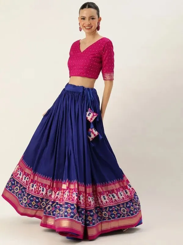 Blue_Patola_Print_Traditional_Lahenga_Choli