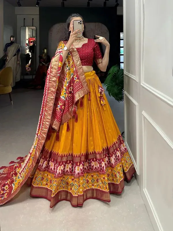 Yellow_Patola_Print_Traditional_Lehenga_Choli