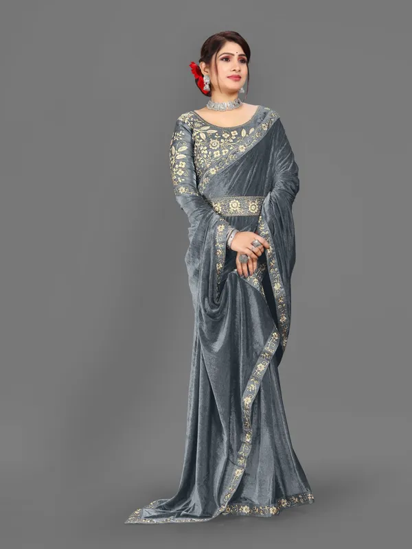 Unstitched_Velvet_Blouse_Material_embroidered