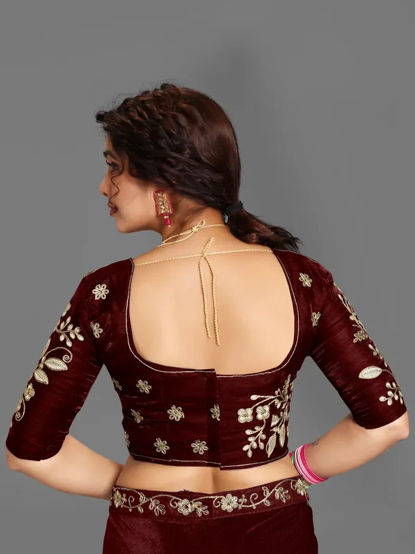 Unstitched_Velvet_Blouse_Material_embroidered