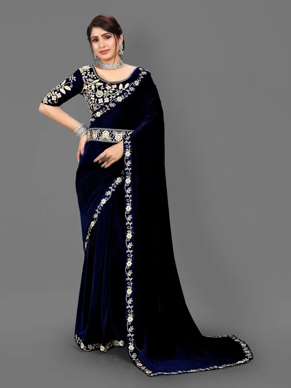 Unstitched_Velvet_Blouse_Material_embroidered