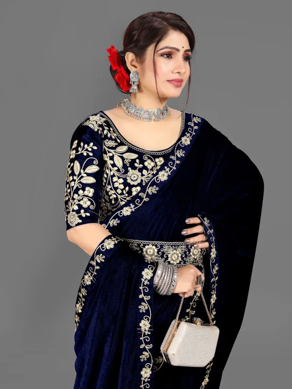 Unstitched_Velvet_Blouse_Material_embroidered